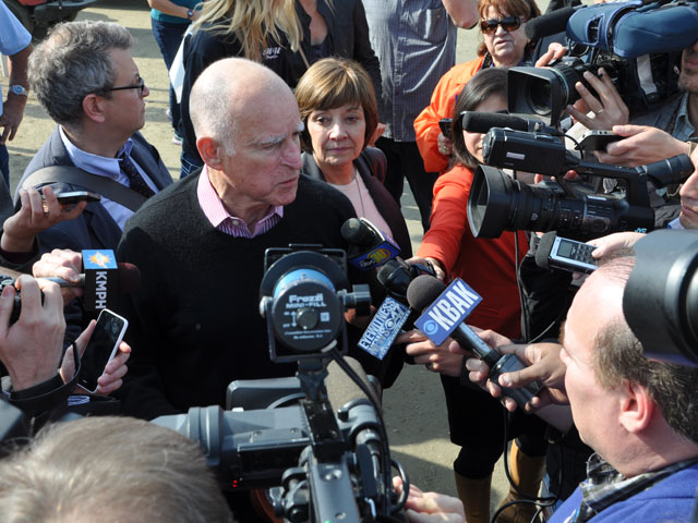 California Gov. Jerry Brown attending the World Ag Expo in Tulare, Calif., in 2014 (file photo by Greg Horstmeier)